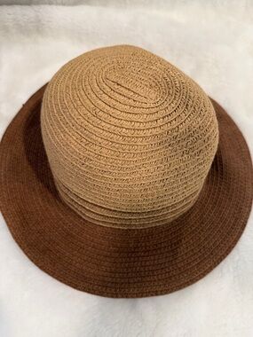 The Hatter Company Two-Tone Floppy Sun Hat Brown Tan Wide Brim Boho